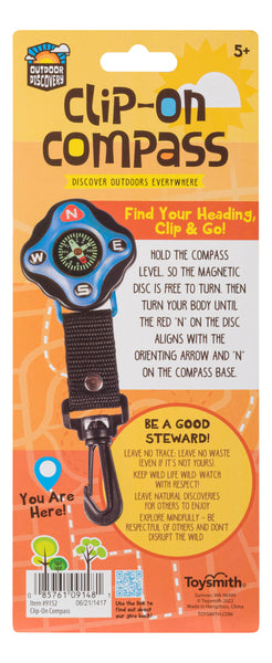 Outdoor Discovery Backyard Exploration Clip-On Compass