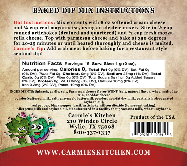 Baked Spinach Artichoke Dip Mix