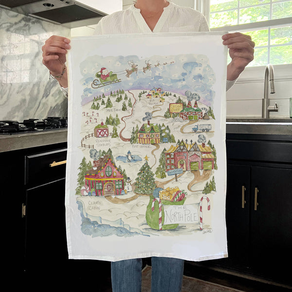 Santa's North Pole Tea Towel