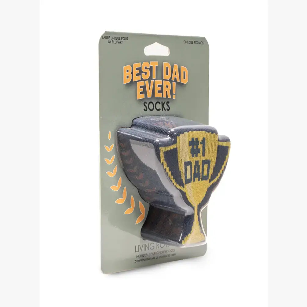 - Trophy - "#1 Dad" - Navy Blue3D Packaged Crew Socks
