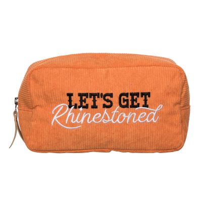 Get Rhinestoned Corduroy Cosmetic Bag