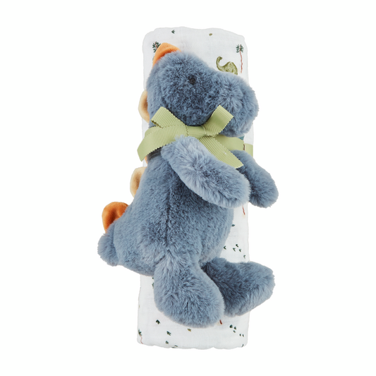 Dino Swaddle And Rattle Set