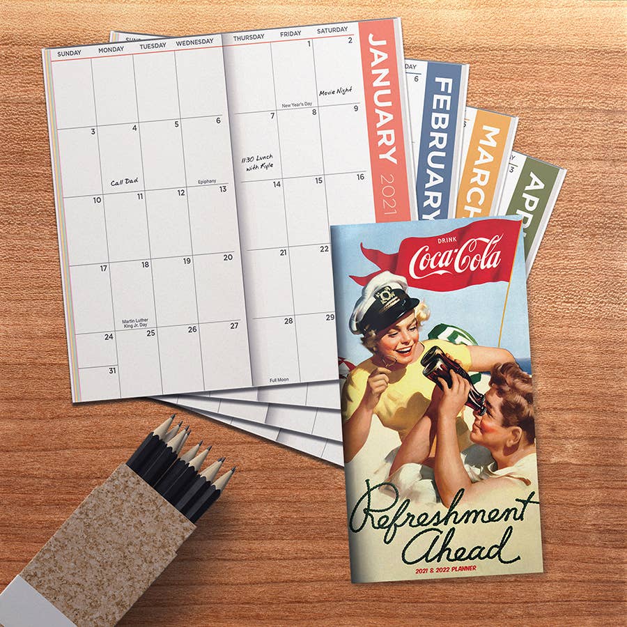 2021-2022 Coca-Cola 2-Year Small 3.5"x6.5" Monthly Planner