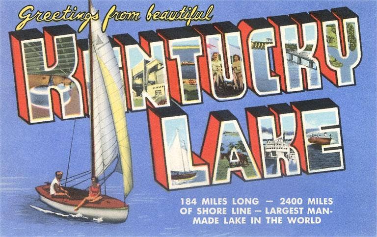 KY-214 Greetings from Kentucky Lake - Vintage Image, Magnet