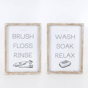 WASH/BRUSH Bathroom Sign