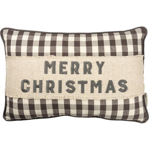 Plaid Merry Christmas Pillow