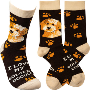 I Love My Goldendoodle Socks