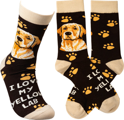 I Love My Yellow Lab Socks