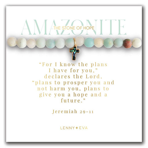Scripture Bracelet with Cross Charm -"For I know the plans...