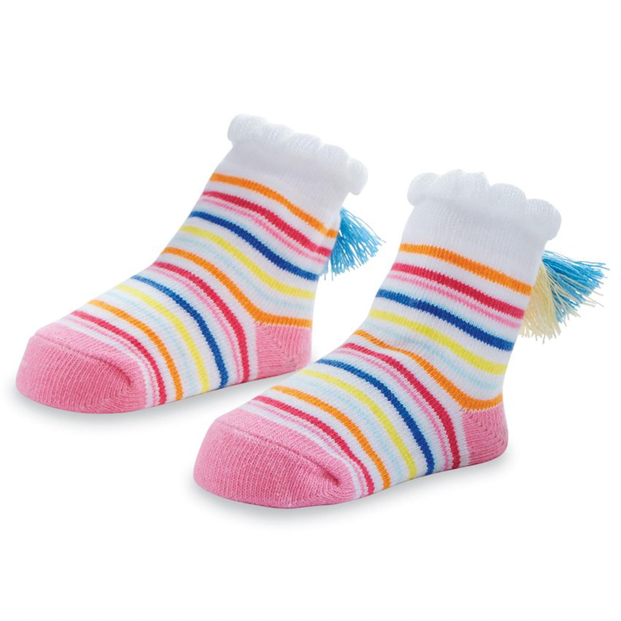 Color & Tassel Stripe Socks
