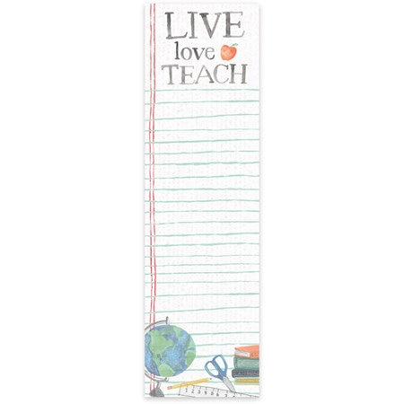 Live Love Teach note pad