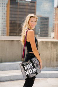 Boy Mom Camo Tote