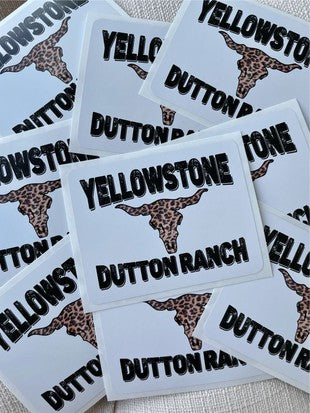 Yellowstone Leopard Cattle Head Sticker
