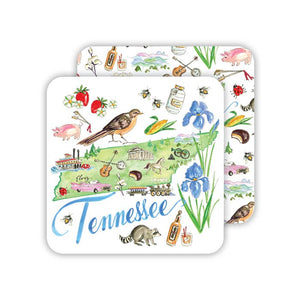 Tennessee Handpainted Icons Paper Coaster