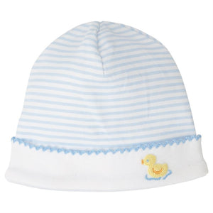 Blue Striped French Knot Duck Cap