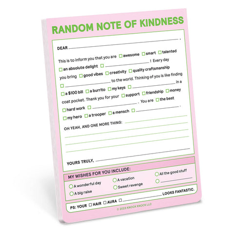 Random Note of Kindness Note Pad