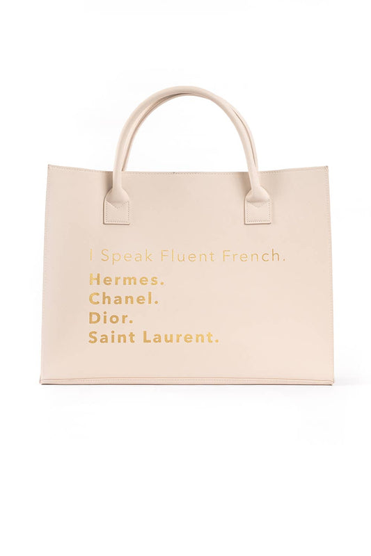 MODERN VEGAN TOTE - Fluent French (Ivory)