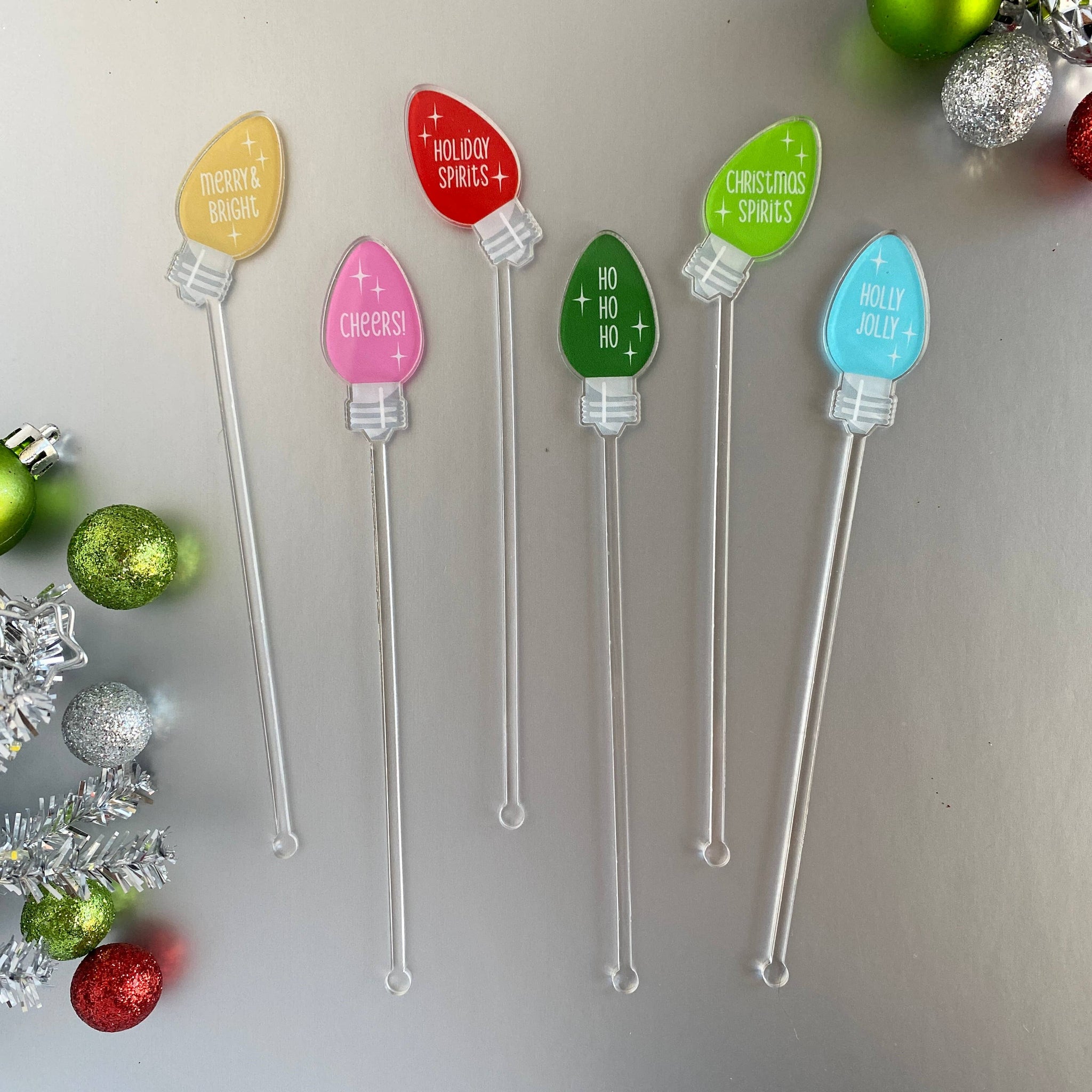 Christmas Vintage Lights Stir Sticks