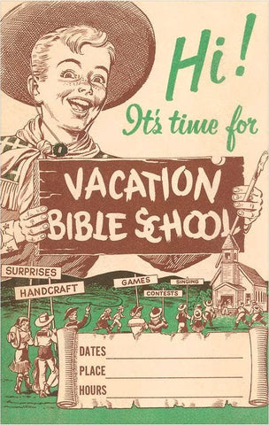 RG-63 Little Cowboy at Vacation Bible School - Vintage Image, Magnet