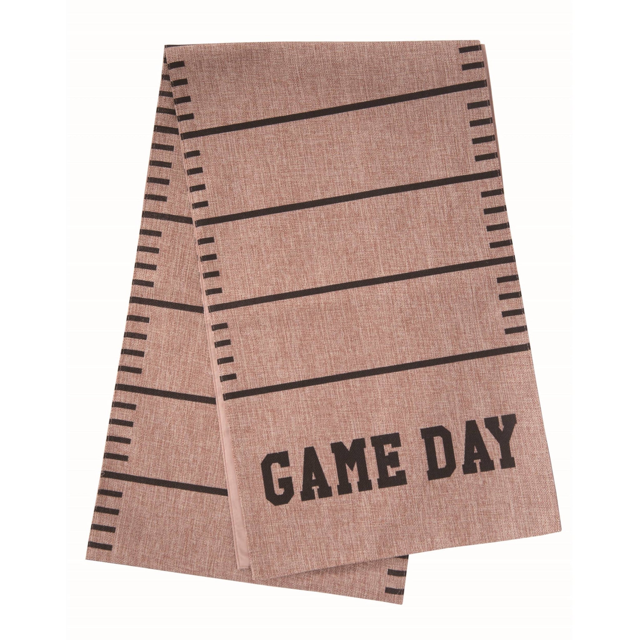 Fabric 14 in. Beige Seasonal Game Day Table Runner