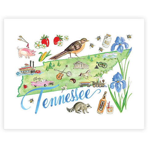Tennessee Handpainted Icons Art Print