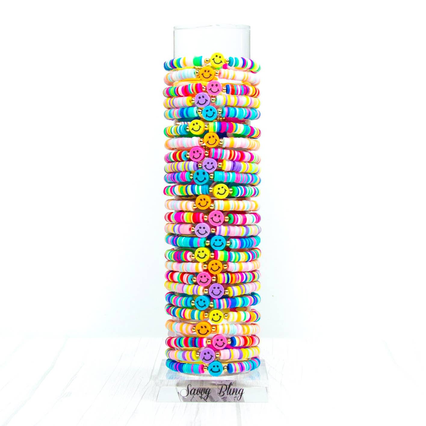 Smiley Face Kids Heishi Bracelet