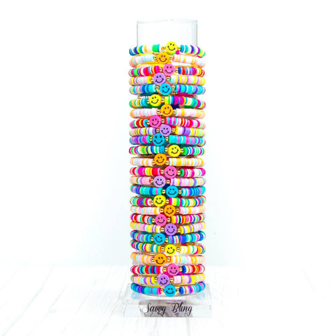 Smiley Face Kids Heishi Bracelet