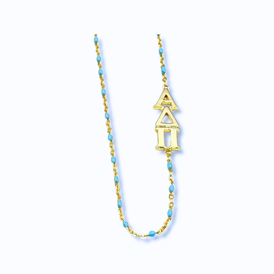 The Alpha Delta Pi Necklace: Side Set ΑΔΠ Enamel Bead Neckla