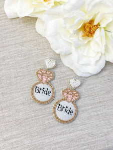 'Bride' Ring Beaded Dangle Earrings
