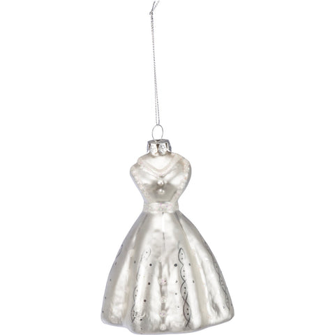 Glass Christmas Ornament- Bride's Dress