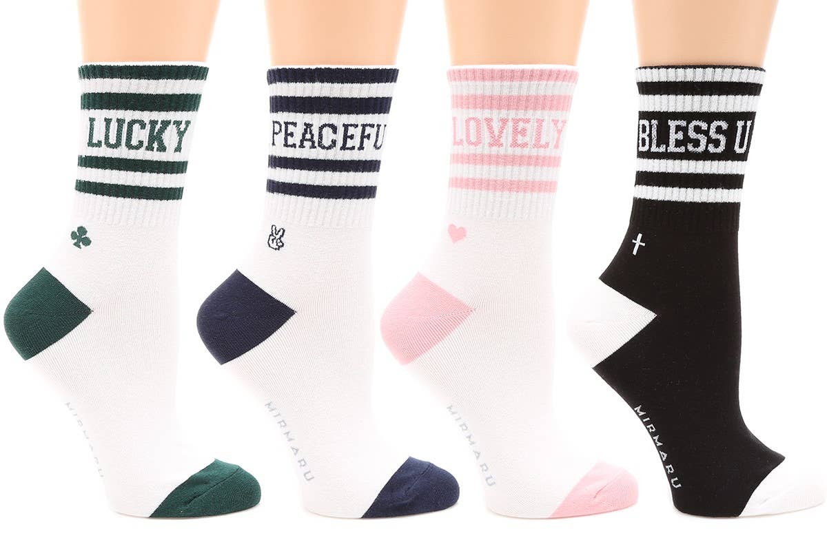 Women's Striped Cotton Crew Socks