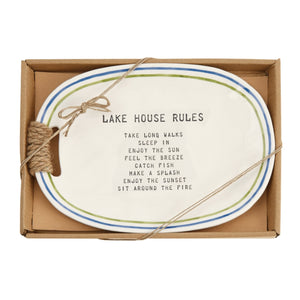 Lake House Rules Plate