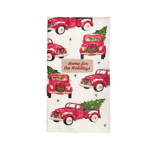 Truck Embellished Towel "Home For the Holidays"