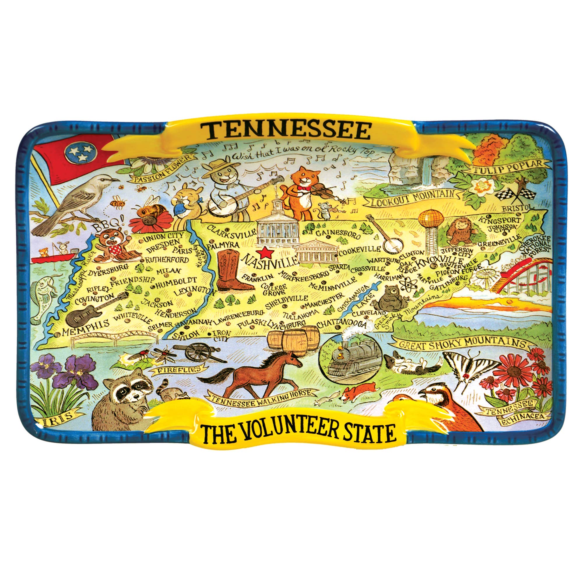 Tennessee Destinations Souvenir Rectangular Platter