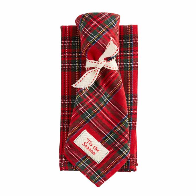 Cotton Napkins with Ties- 'tis the season