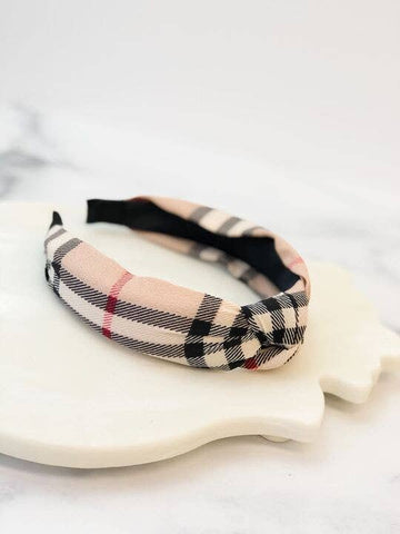 Top Knot Plaid Headband