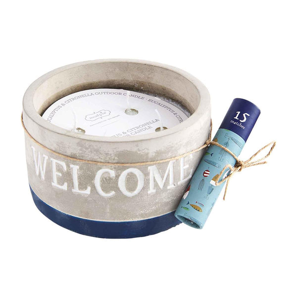 WELCOME LAKE CANDLE MATCH SET  blue or green