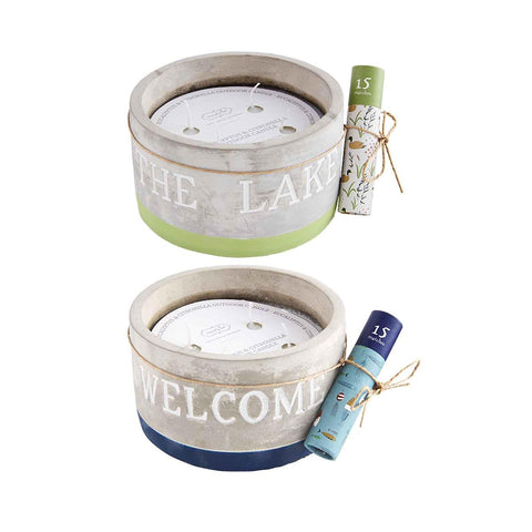 WELCOME LAKE CANDLE MATCH SET  blue or green