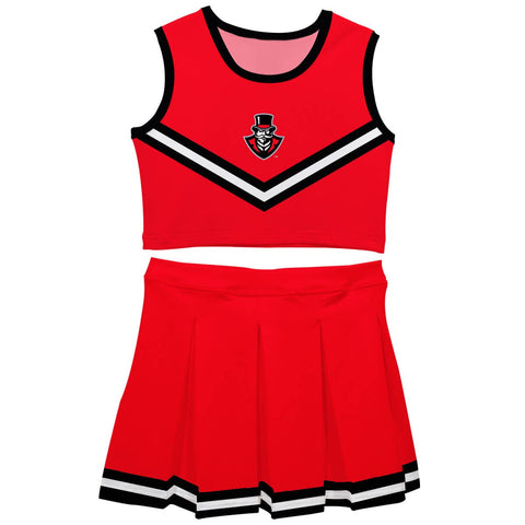 APSU Governors Red Sleeveless Cheerleader Set