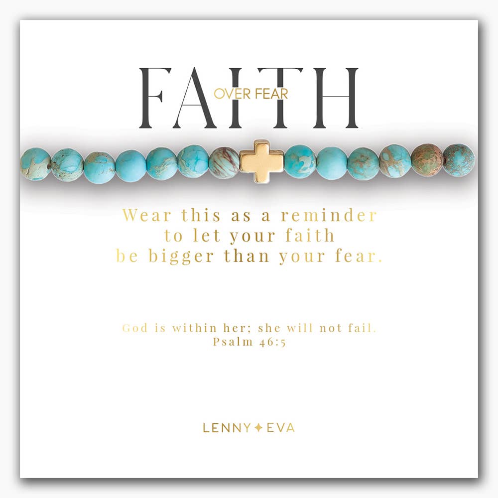 Faith Over Fear Bracelet, Jasper