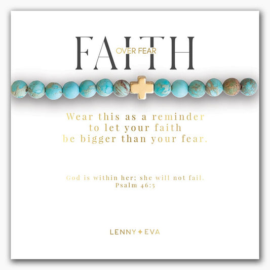 Faith Over Fear Bracelet, Jasper
