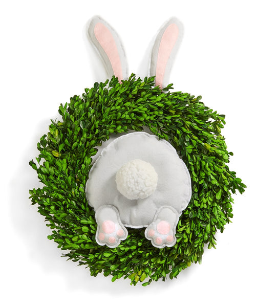 Plush Bushy Tailed Bunny Bottom w/Ears Wreath Kit