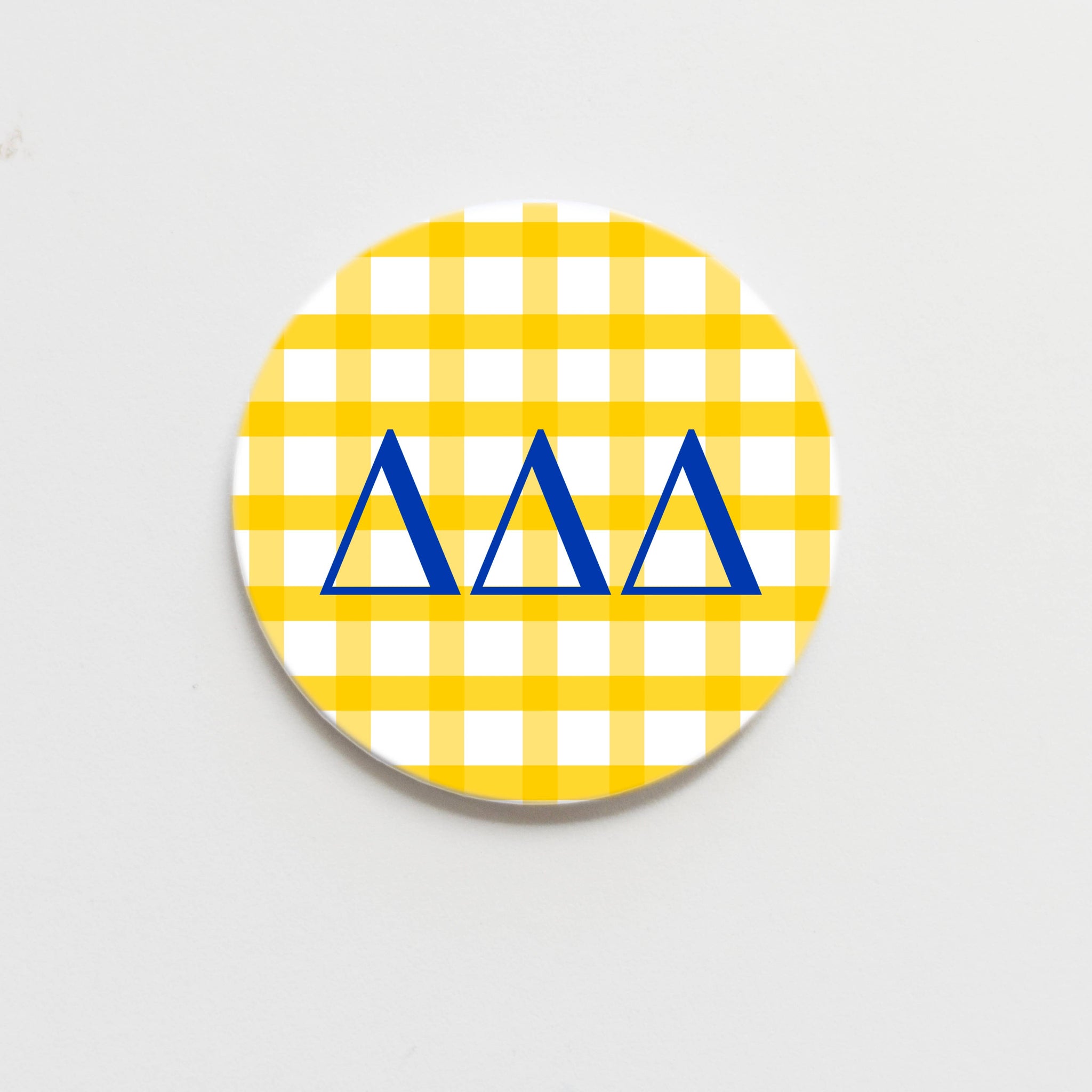 Tri Delta Gingham Greek Button