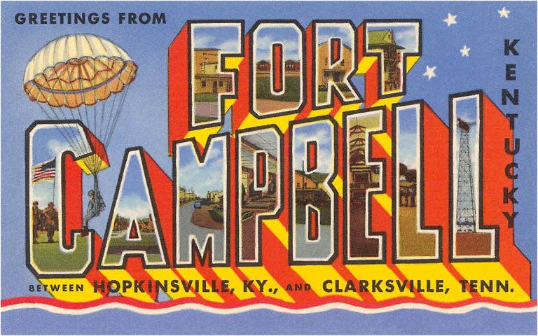 TN-213 Sticker: Greetings from Fort Campbell, Kentucky