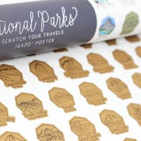 US National Parks Logo Scratch Poster- Gold