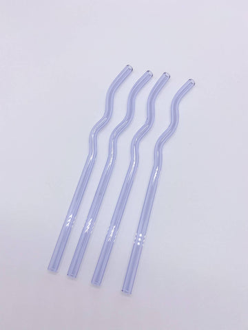 Squiggly Reusable Glass Drinking Straw