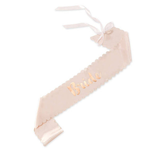 Blush Pink & Rose Gold Satin Bride Party Sash