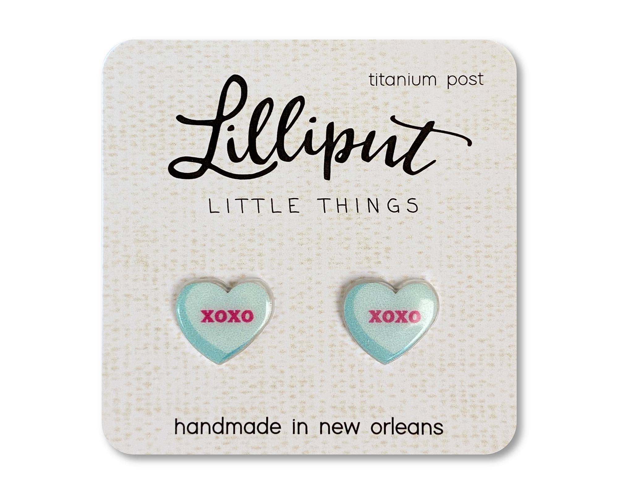 Conversation Heart Earrings : Blue