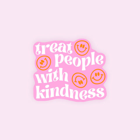 Treat People With Kindness Sticker - Pink