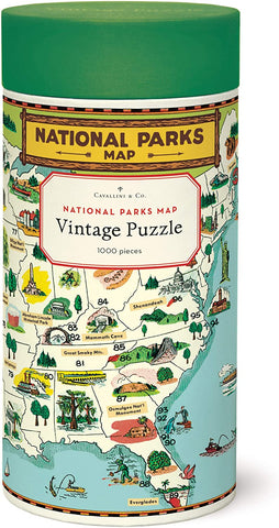 National Parks Map Vintage Puzzle